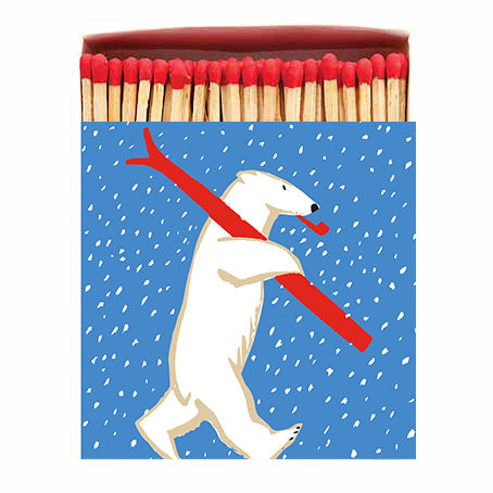 Boxed Matches - Christmas Skiing Polar Bear Rosemary & Ridgway