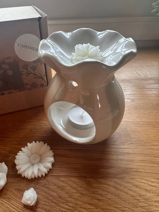 Striped ceramic wax burner - Rosemary & Ridgway