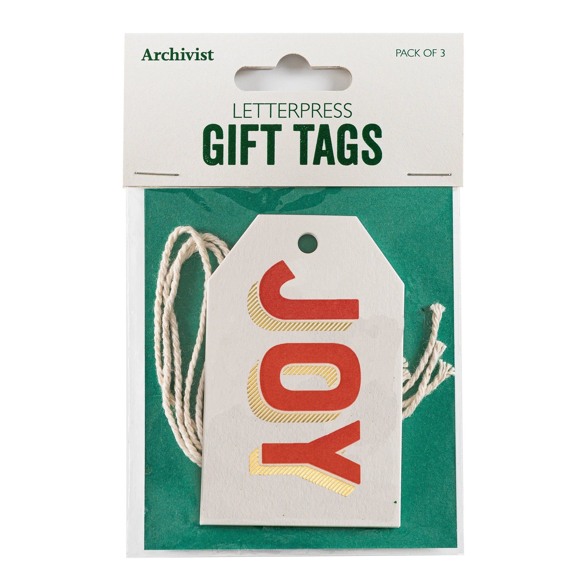 Letterpress Gift Tags - JOY - Rosemary & Ridgway