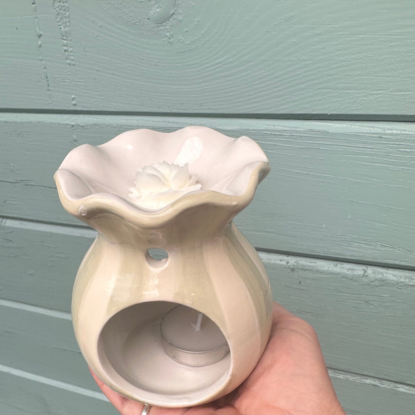 Striped ceramic wax burner - Rosemary & Ridgway